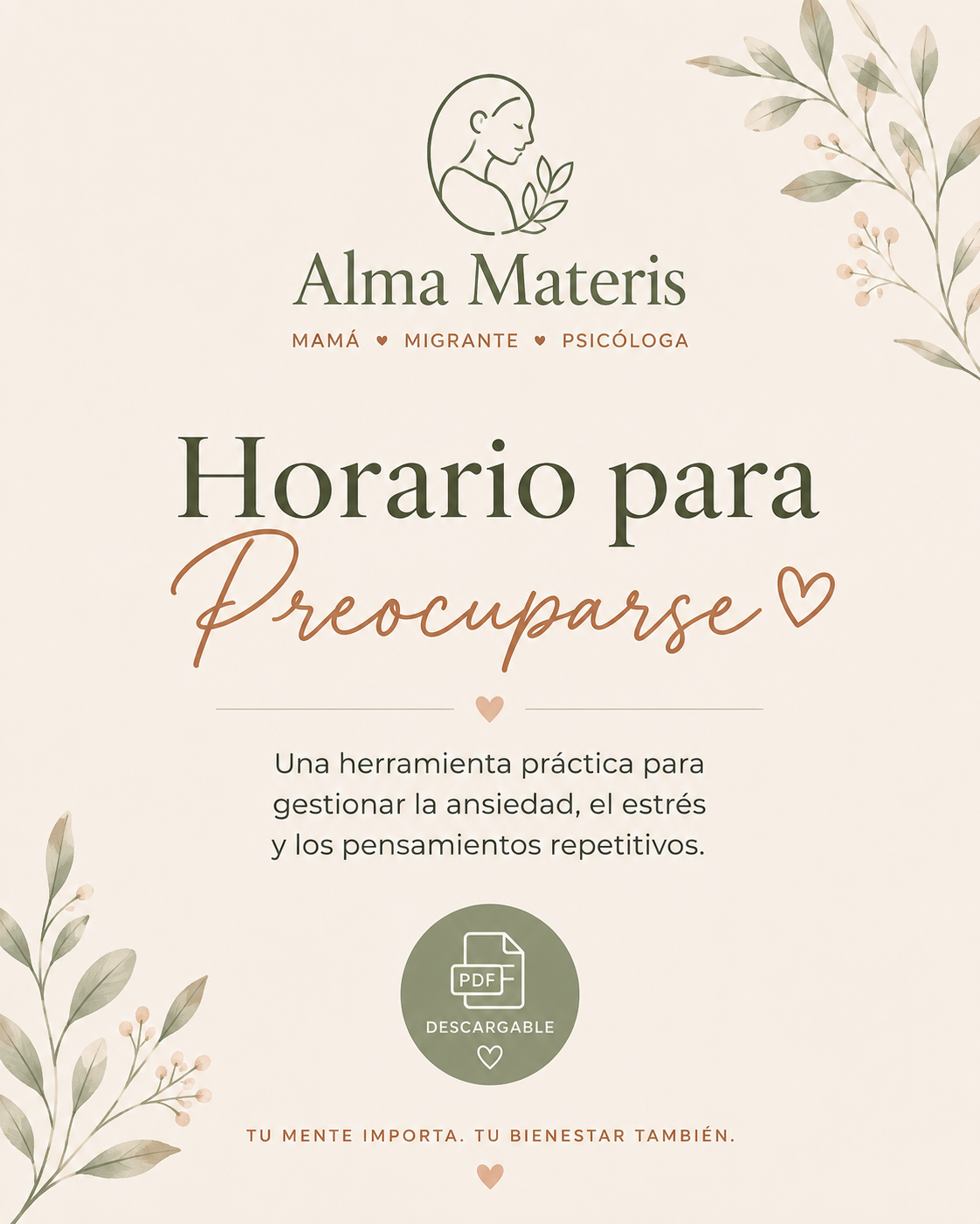 Horario para Preocuparse: Herramienta práctica para gestionar pensamientos repetitivos, ansiedad y preocupaciones cotidianas